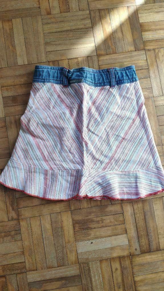 FLower power vintage jeansrokje Mexx aanpasbare taille 104, Enlèvement ou Envoi, Comme neuf, Fille, Robe ou Jupe