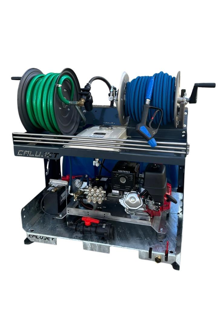 CALUJET Inbouw hogedruk reiniging unit met watertank 180Bar, Ophalen, Nieuw, Met regelbare waterdruk, Benzine