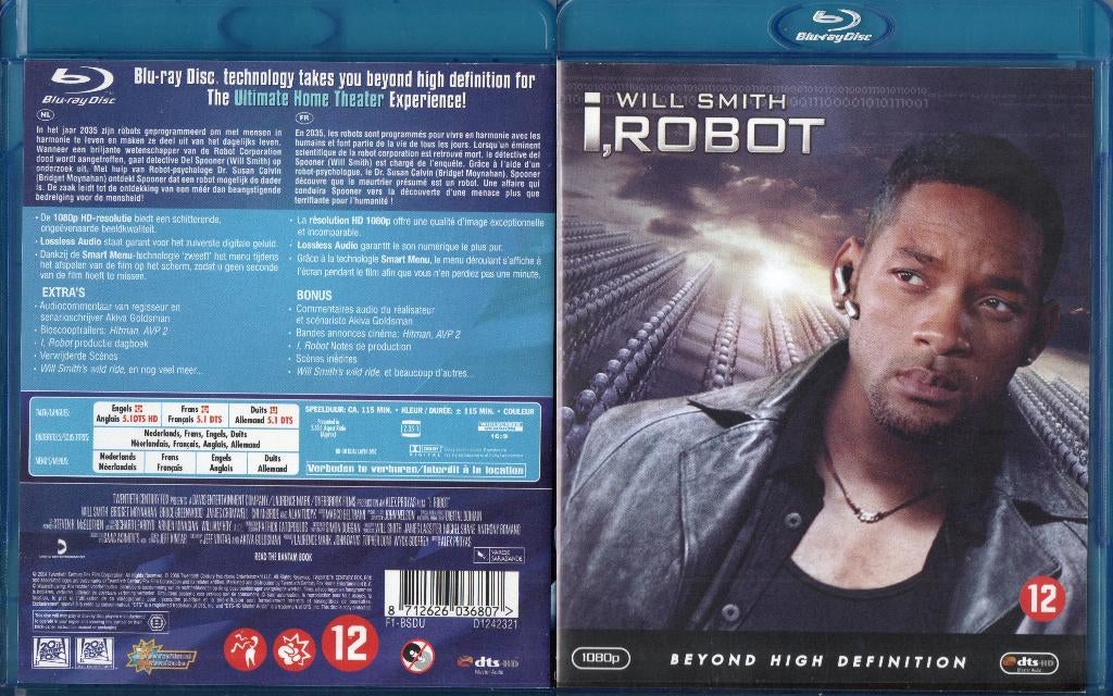 i robot (blu-ray) neuf, Enlèvement ou Envoi, Comme neuf, Science-Fiction et Fantasy