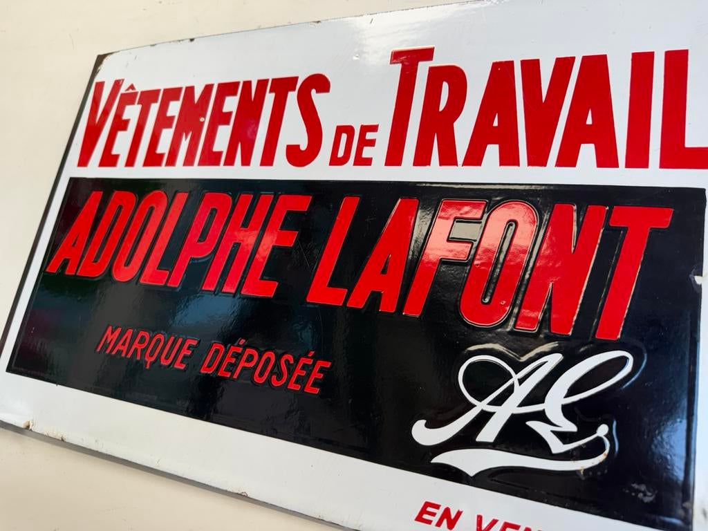 Panneau publicitaire en émail Adolphe Lafont, Enlèvement ou Envoi, Utilisé, Panneau publicitaire