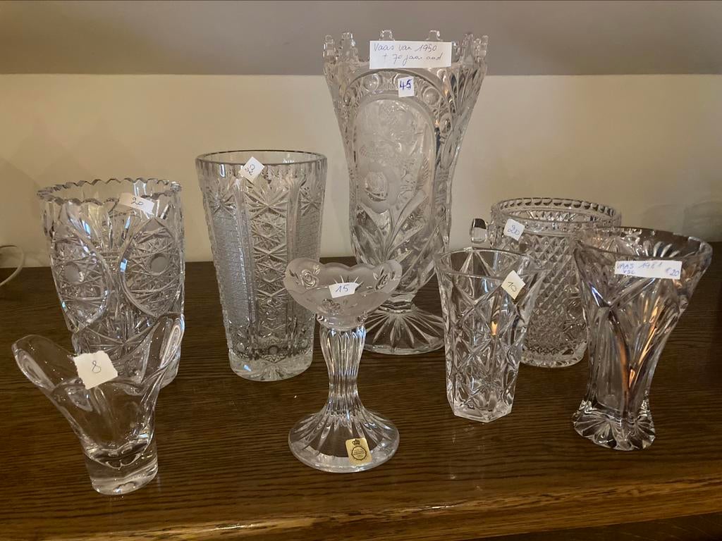 Divers vases en cristal en très bon état, Enlèvement ou Envoi