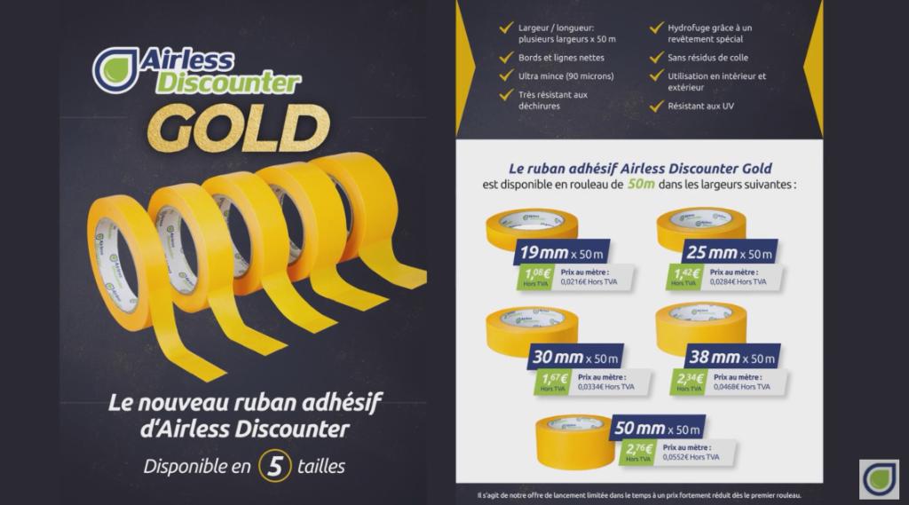 Ruban adhésif Airless Discounter Gold, Bricolage & Construction, Enlèvement, Neuf, 15 m² ou plus, Autres types