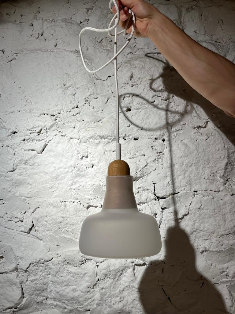 BROKIS hangset „Shadows” van opaline glas en hout, Ophalen, Gebruikt, Glas, Design