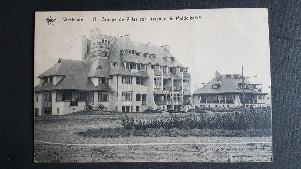 Westende Un groupe de villas sur l'avenue de Middelkerke, Ophalen of Verzenden, Voor 1920, Gelopen, West-Vlaanderen