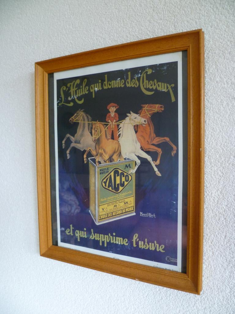 AFFICHE PUBLICITAIRE  « YACCO HUILES» DES ANNÉES 50/60, Collections, Enlèvement ou Envoi, Utilisé, Panneau publicitaire