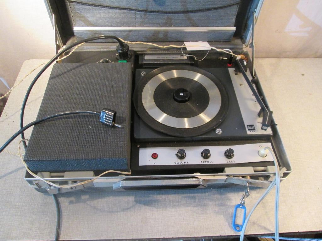 Tourne-disque rétro - Dual 420 - dans un étui de transport, Enlèvement ou Envoi, Utilisé, Tourne-disque, Dual