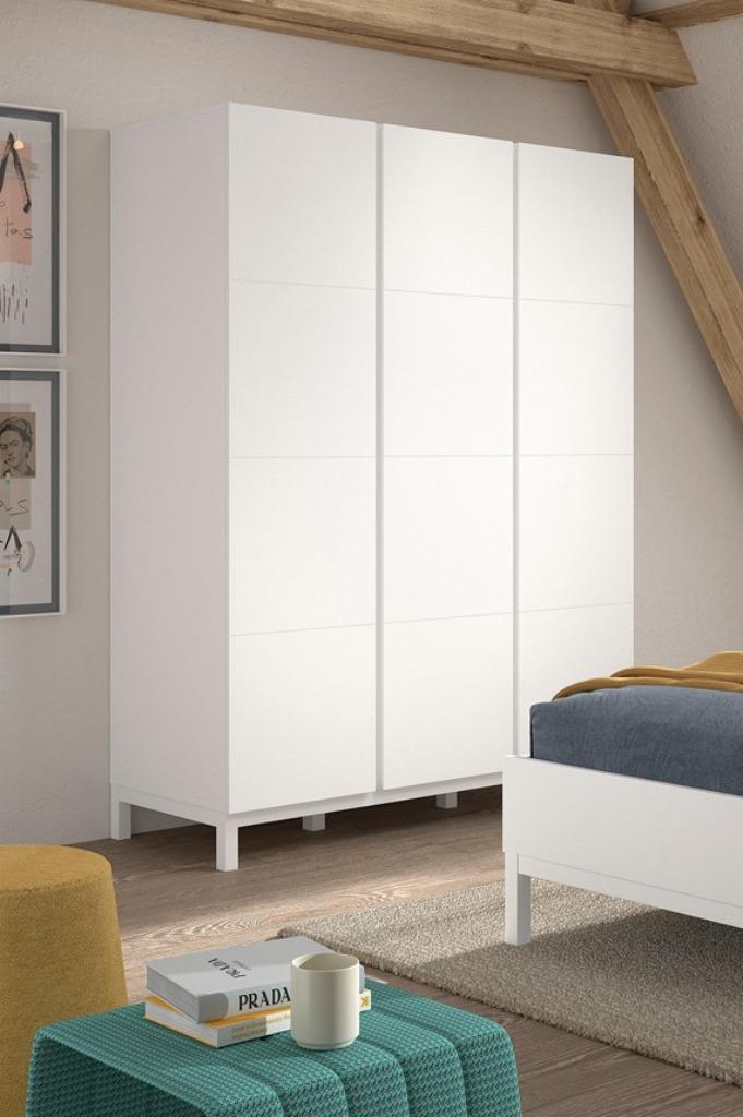 NIEUW!!! EVA 3 DEURS KLEERKAST WIT, Huis en Inrichting, Kasten | Kleerkasten, Ophalen, Met deur(en), MODERN, 100 tot 150 cm