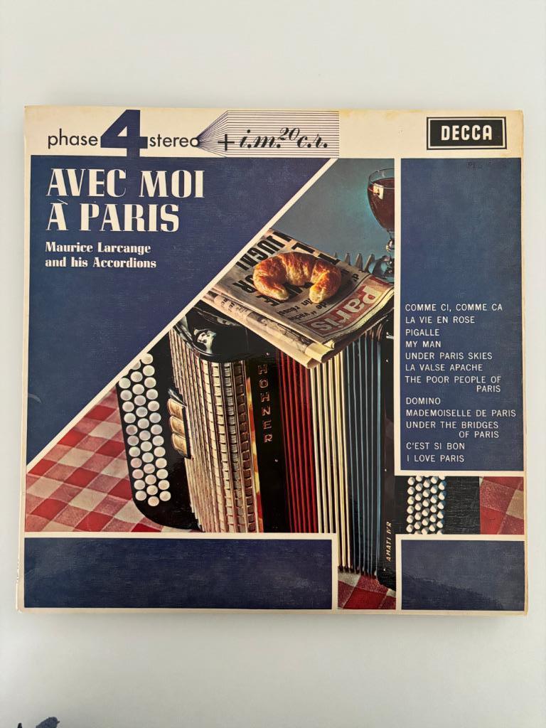 Maurice Larcange And His Accordions ‎– Avec Moi A Paris 1962, Ophalen of Verzenden, Zo goed als nieuw, 12 inch, Jazz