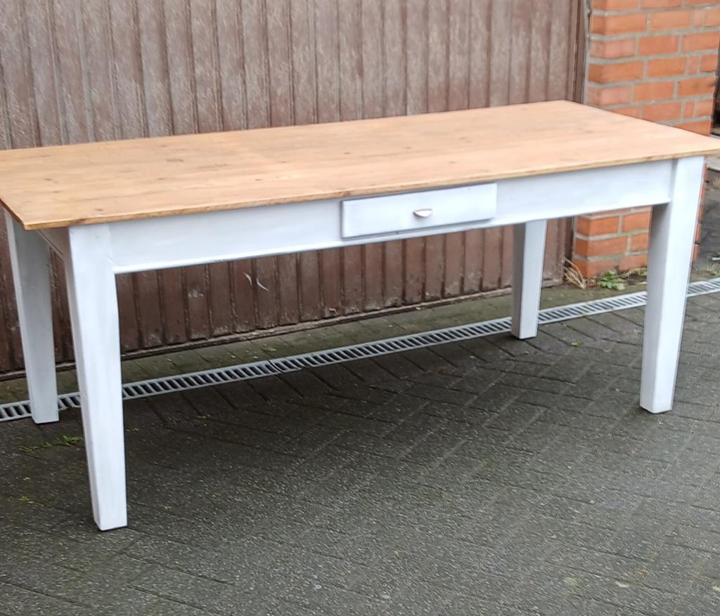 Oude eettafel , boerentafel 85 x190, Antiek en Kunst, Ophalen