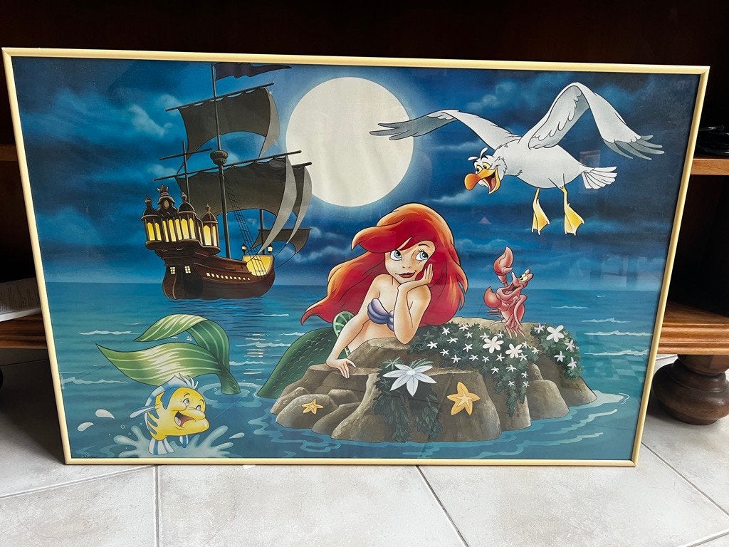 Grand poster Disney encadré — La Petite Sirène, Avec cadre, Rectangulaire horizontal, Enlèvement, Utilisé
