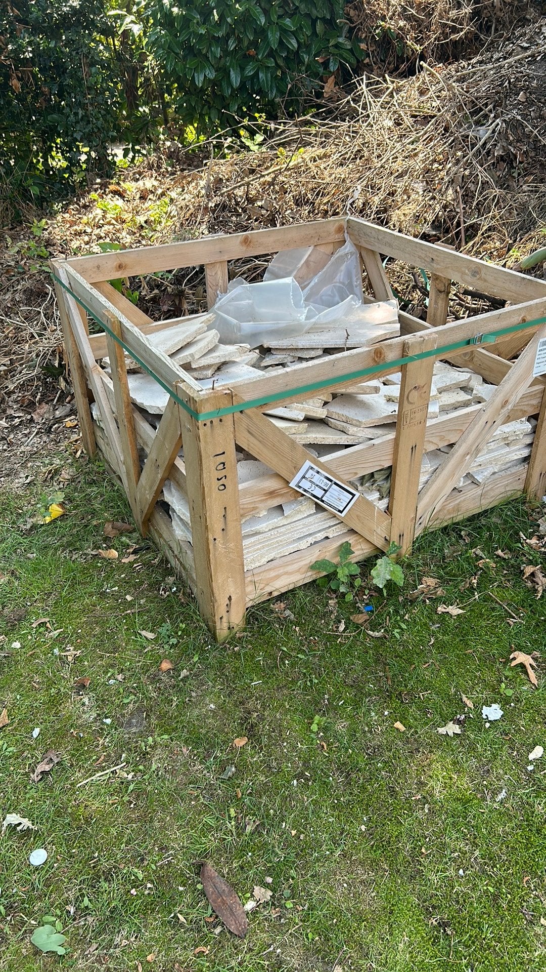 Travertin breuksteen 2cm, Doe-het-zelf en Bouw, Metselstenen, Ophalen, Zo goed als nieuw, Natuurstenen