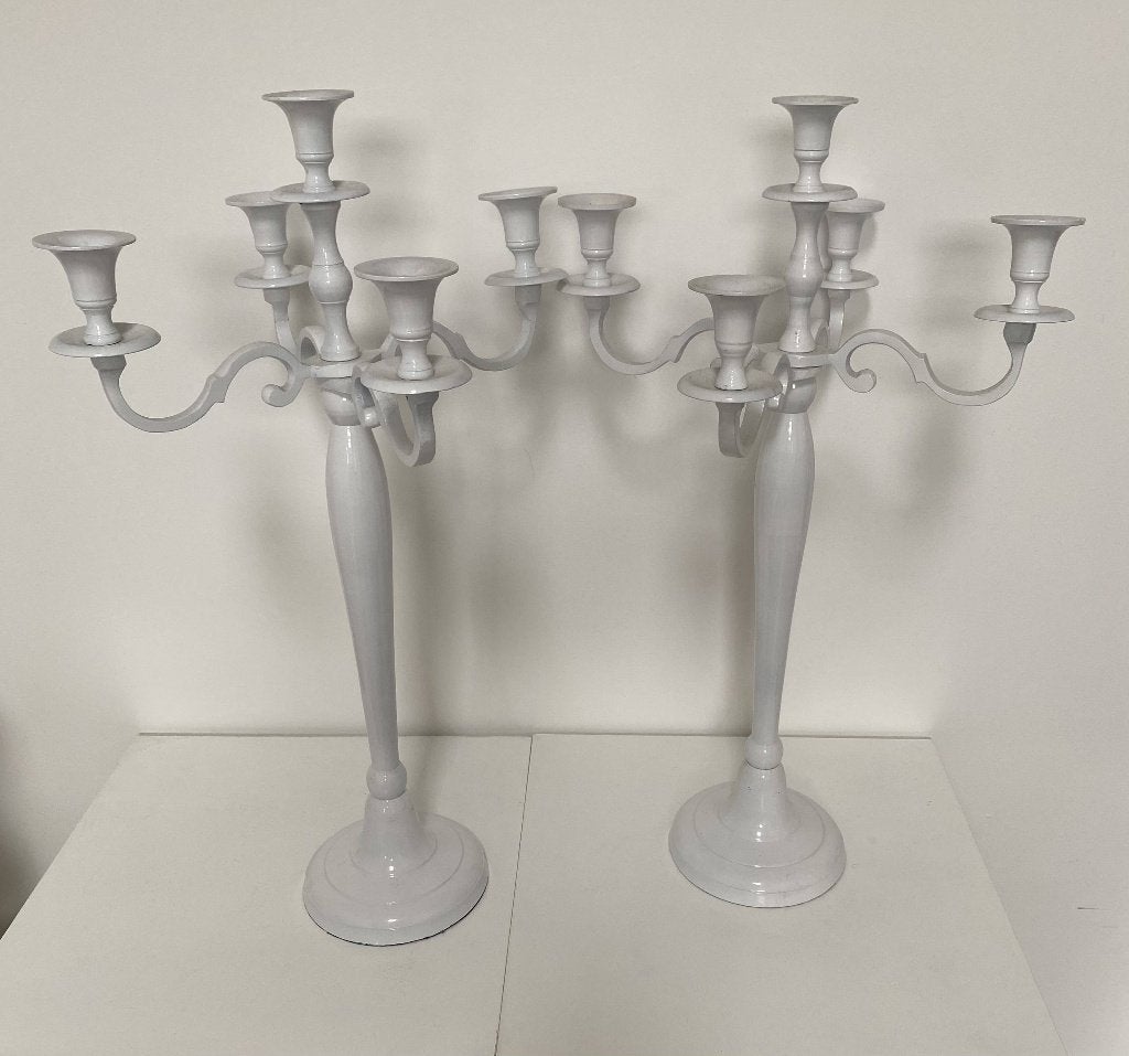 2 x POMAX grote kandelaar (€25/stuk), Ophalen, Wit, Kandelaar