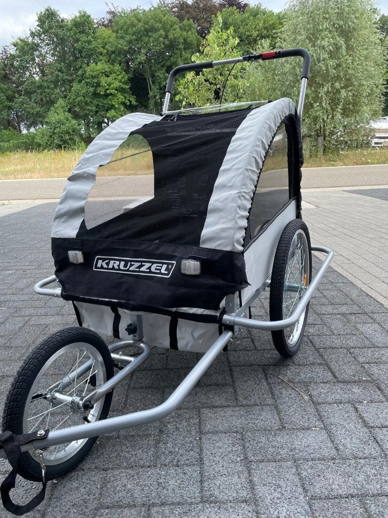 3-in-1 Kinderfietskar voor 2 Kinderen – Grijs (Nieuw), Enlèvement
