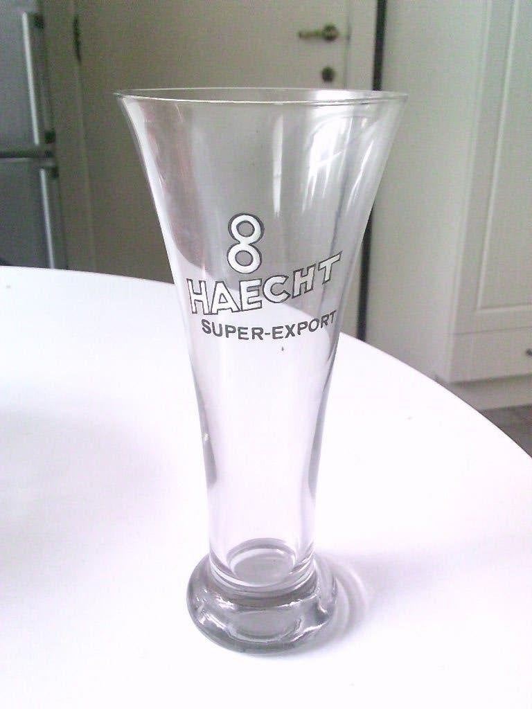 glas super haecht  8 export dikke emaille, Collections, Marques de bière, Enlèvement, Comme neuf, Verre ou Verres, Autres marques
