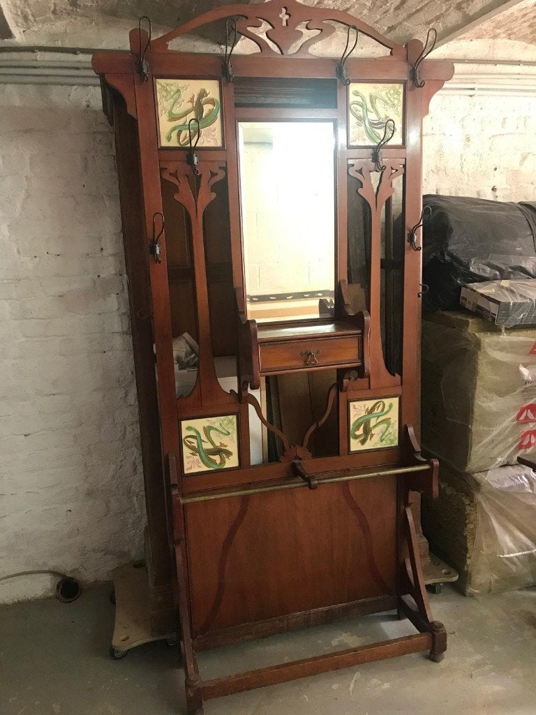 Magnifique vestiaire d'entrée Art Nouveau (époque 1900) -, Antiquités & Art, Enlèvement