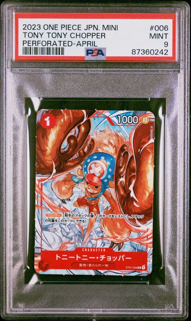 ONE PIECE JUMP MINI PROMO TONY TONY CHOPPER PERFORATED PSA 9, Enlèvement ou Envoi, Neuf, Cartes en vrac