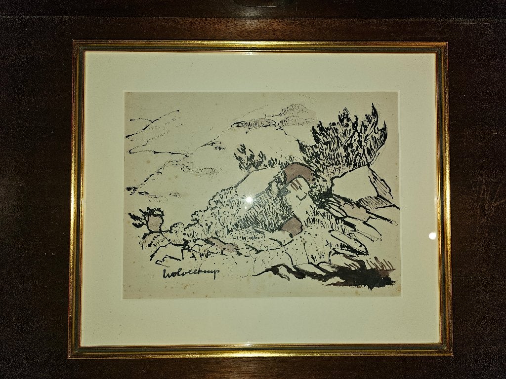 Theo Wolvecamp  Aquarel, Ophalen, Gesigneerd, Aquarel