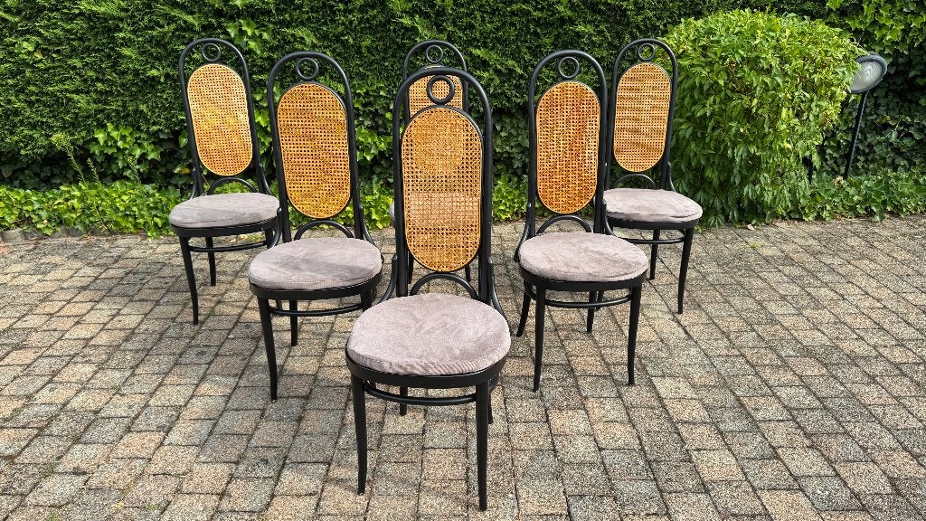 6 originele Thonet 78 stoelen, Huis en Inrichting, Ophalen, Gebruikt, Zwart, Hout
