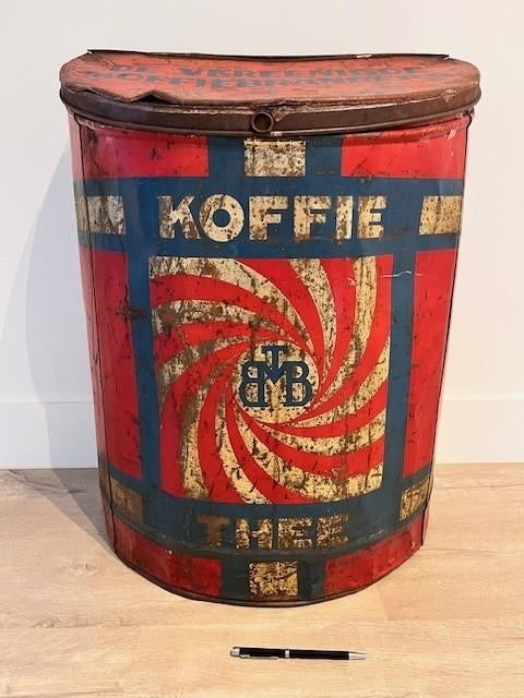 XXL blikken ton 65cm*51cm 1930-1946, Verzamelen, Blikken, Ophalen, Gebruikt, Koffie