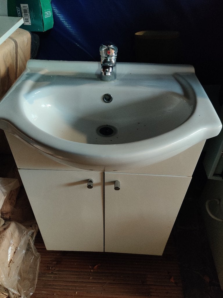 Lavabo + kraan +kastje, Lavabo ou Évier, Moins de 100 cm, Enlèvement, Utilisé