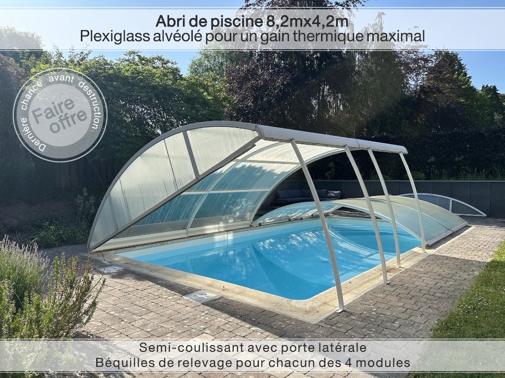 Abri de piscine - Dernière chance, Jardin & Terrasse, Accessoires de piscine, Utilisé, Couverture de piscine, Enlèvement