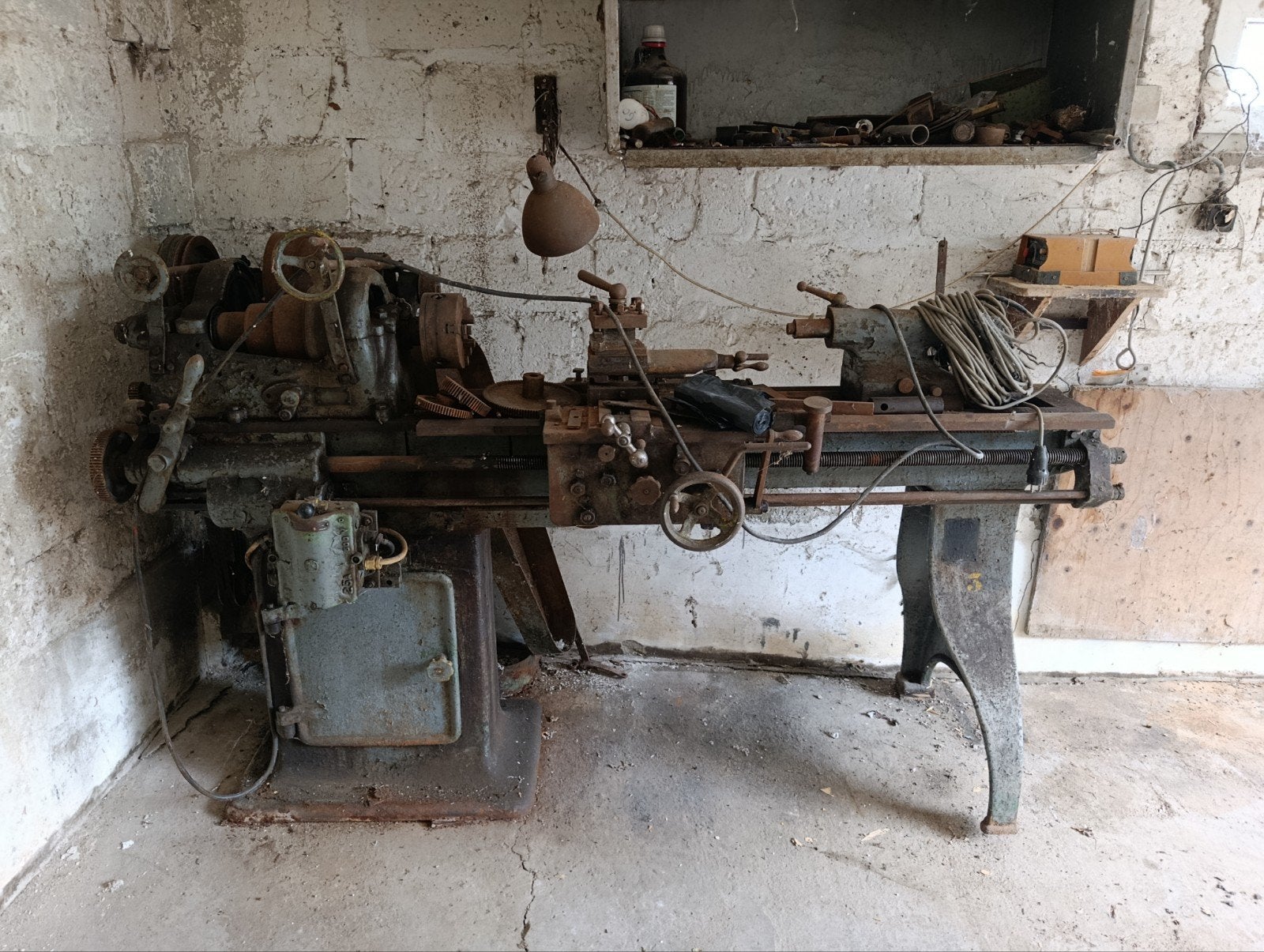 Tour à métaux ancien en fonte,, Enlèvement, Tour à métaux