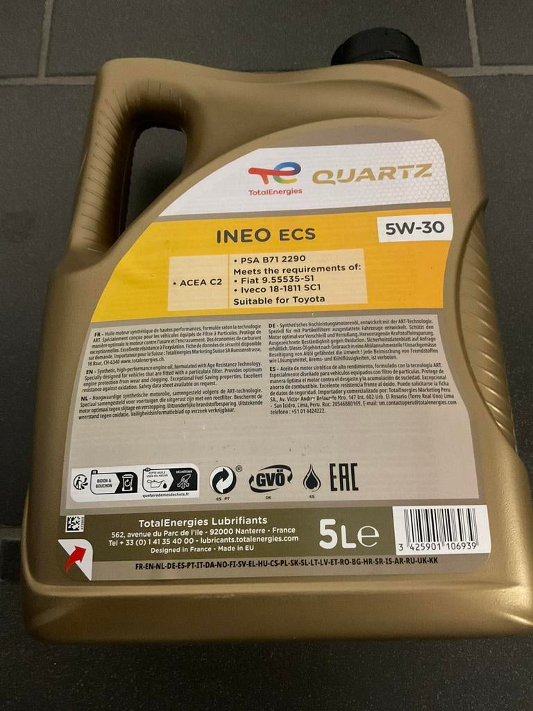 TotalEnergies 5W30 motorolie 5 liter nieuw., Enlèvement