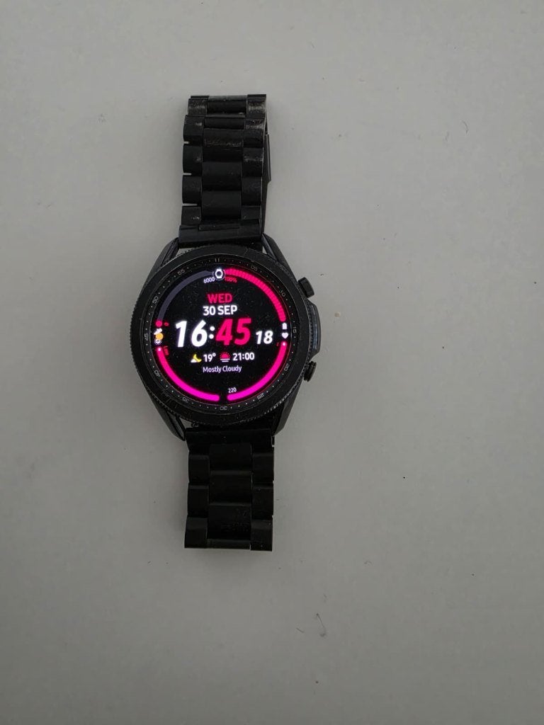 Samsung Galaxy Watch 3 (45mm) Zwart, Handtassen en Accessoires, Ophalen of Verzenden, Gebruikt, Zwart, Samsung