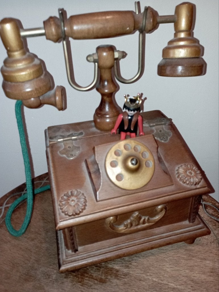 686) Juwelenkistje houten telefoon, Ophalen of Verzenden