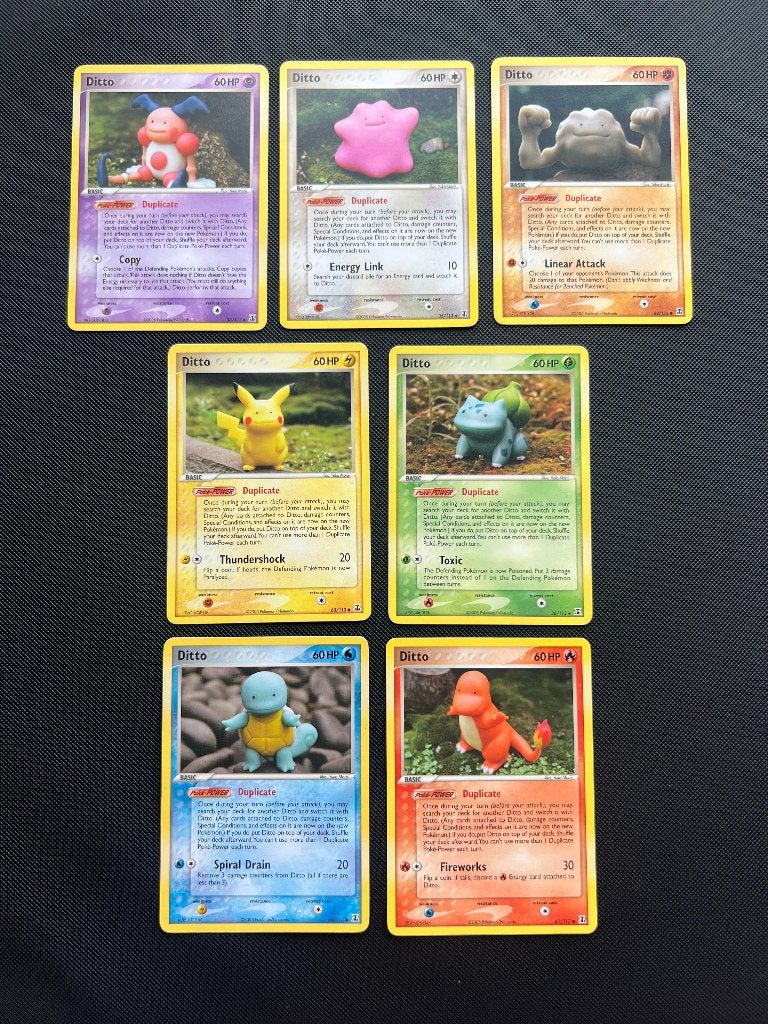 7 Ditto Pokemon Kaarten, Hobby & Loisirs créatifs, Enlèvement, Utilisé, Cartes en vrac