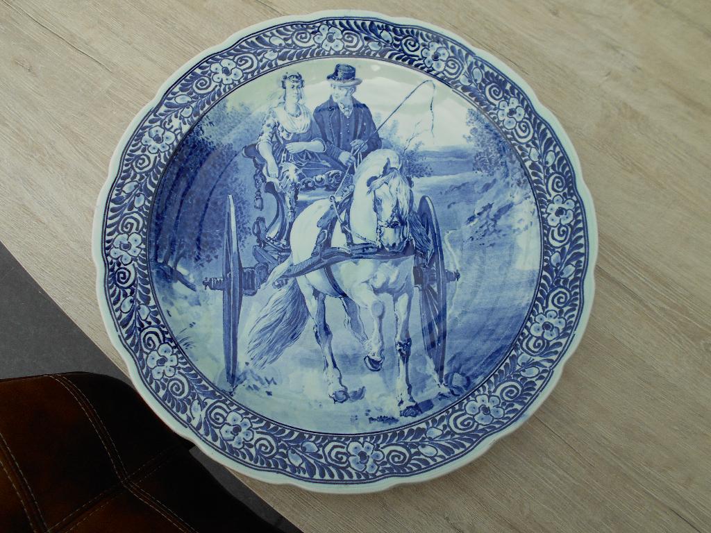 Groot sierbord - Delfts blauw - Petrus Regout, Ophalen of Verzenden