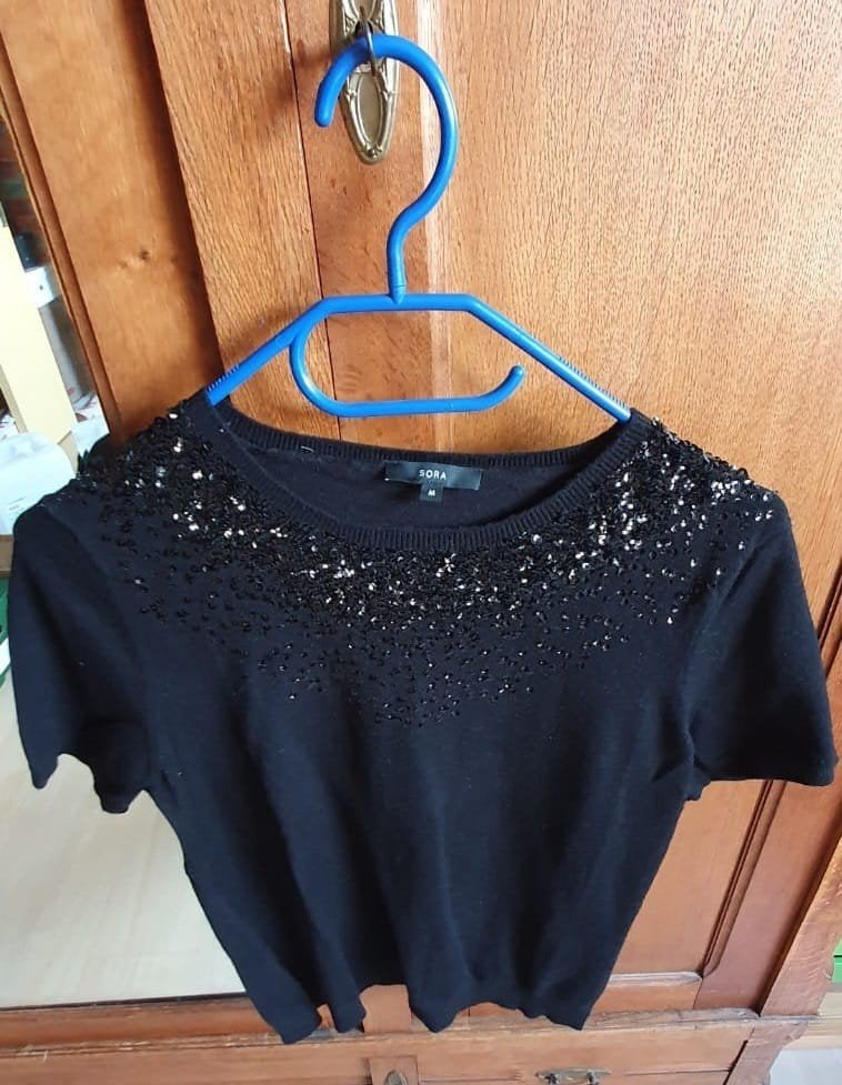 Set 2 JBC / Sora dames T-shirts maat M (zwart & blauw), Manches courtes, Taille 38/40 (M), Enlèvement ou Envoi, Comme neuf