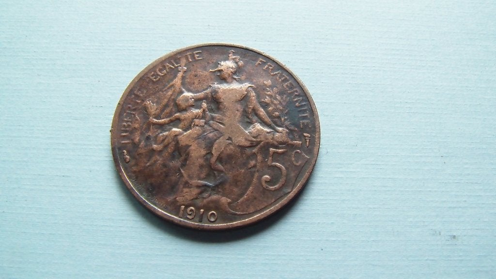 france 5 centimes 1910, Postzegels en Munten, Munten | Europa | Euromunten, 5 cent, Frankrijk, Ophalen