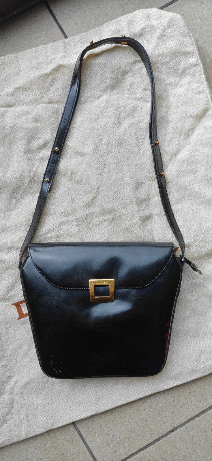 Vintage Delvaux crossbody, Bijoux, Sacs & Beauté, Enlèvement ou Envoi, Utilisé, Noir, Cuir