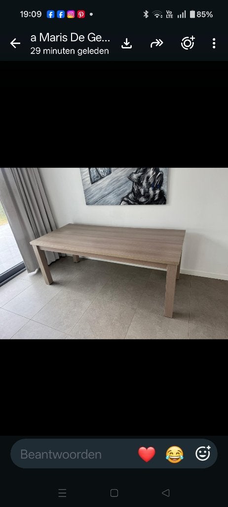 Tafel, Huis en Inrichting, Tafels | Eettafels, Ophalen, Gebruikt, 50 tot 100 cm, Vijf personen of meer