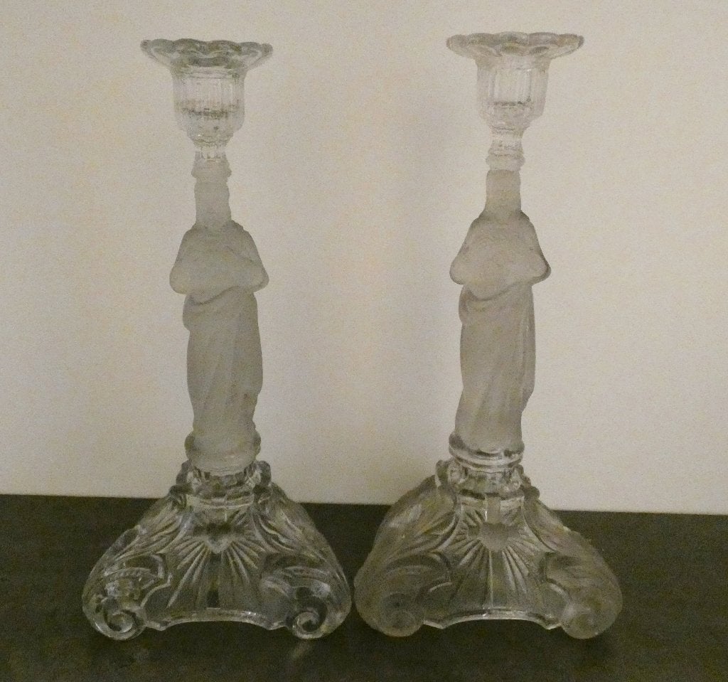 Persglazen kandelaar van Jesus [1630], Antiquités & Art, Antiquités | Objets religieux, Enlèvement ou Envoi