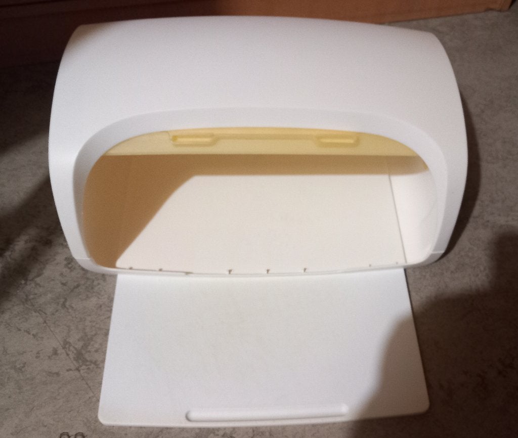 Boite boulangère Tupperware avec planche de découpe., Maison & Meubles, Jaune, Boîte de conservation, Enlèvement, Utilisé