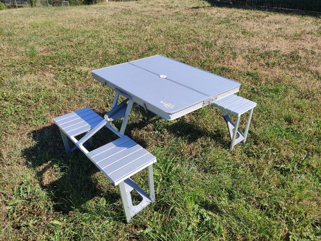 Picknicktafel draagbaar, Vierkant, Aluminium, Ophalen of Verzenden, Zo goed als nieuw