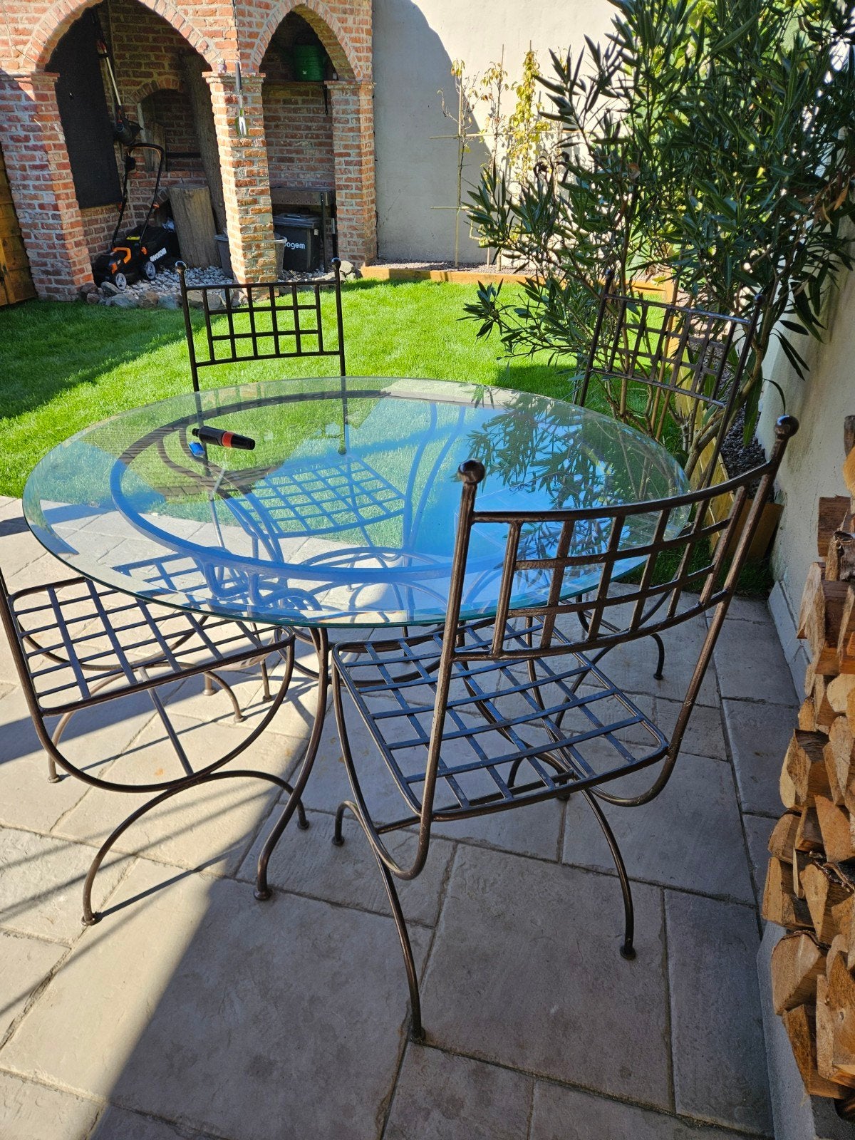 ijzeren  tuin of veranda stoelen en tafel, Tuin en Terras, Ophalen
