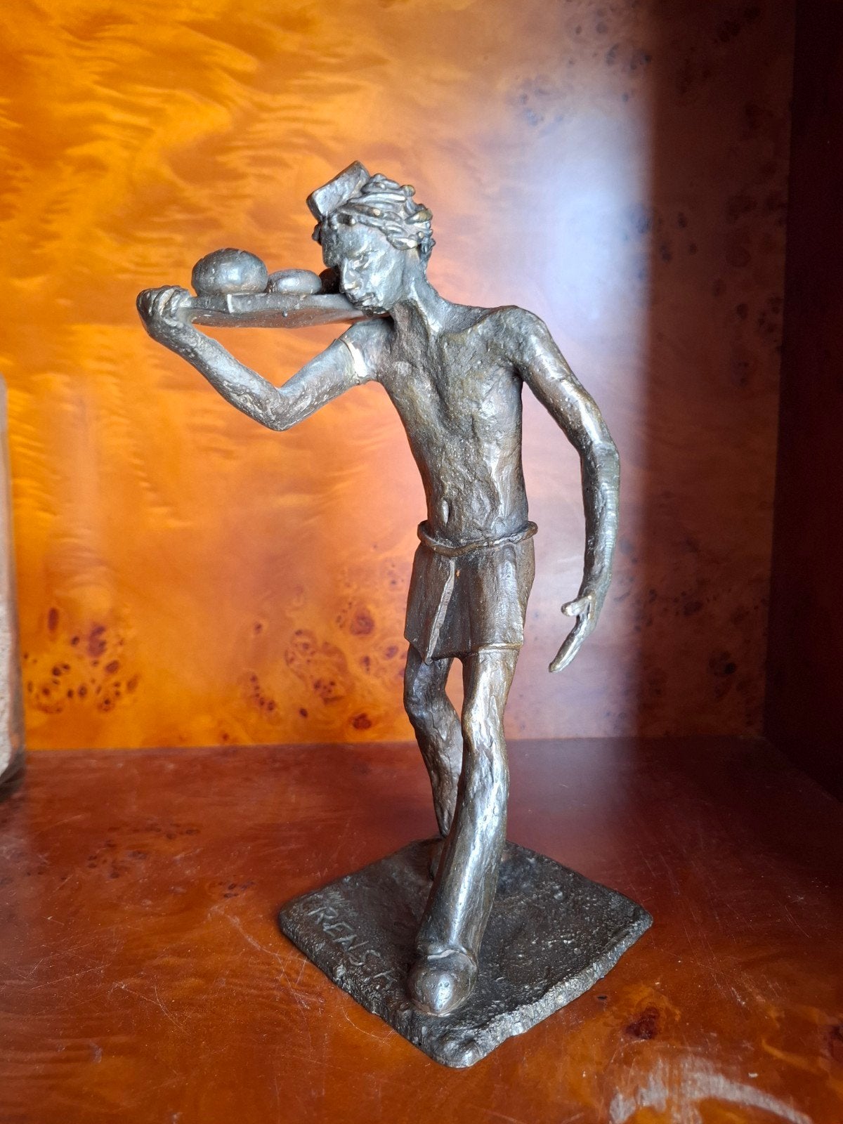 Roland Rens : Dorre le boulanger, bronze 23 cm, Enlèvement ou Envoi, Brons