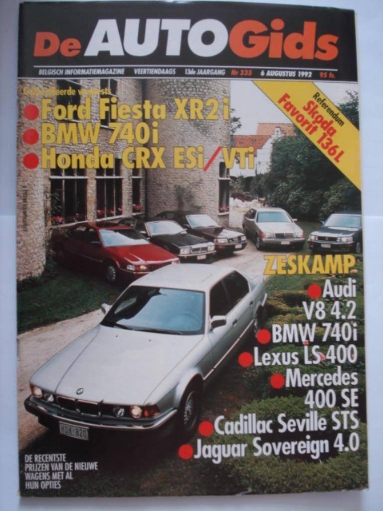 AutoGids 335 Ford Fiesta XR2i Honda CRX BMW 7 Skoda Favorit, Envoi, Comme neuf, Général