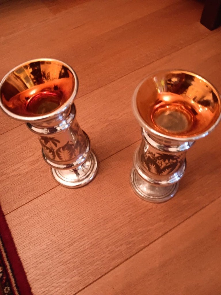 Koppel grote vazen in armenzilver, Ophalen