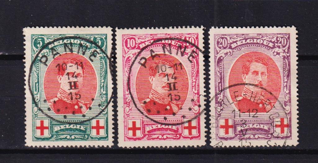 Belgique 1915 Albert 1 - Croix rouge oblitéré, Oblitéré, Affranchi, Croix-Rouge, Envoi