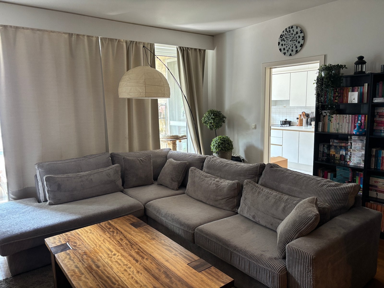 Grote ribfluwelen zetel, Huis en Inrichting, Ophalen, Gebruikt