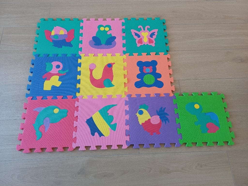 Puzzelmat 'dieren' 10 tegels, Kinderen en Baby's, Speelgoed | Speelkleden, Gebruikt, Ophalen of Verzenden