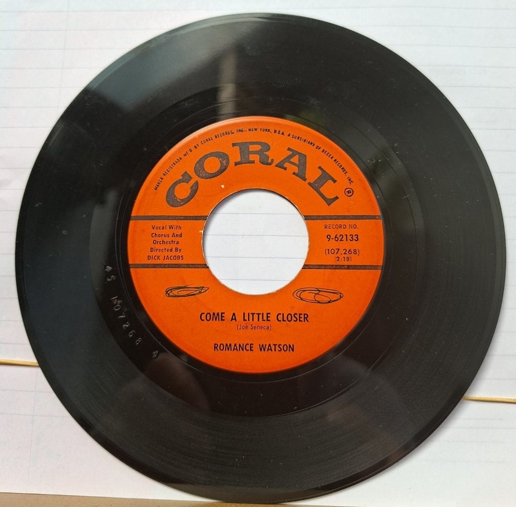 Popcorn Groove/Romance Watson - Kom een beetje dichterbij, Cd's en Dvd's, Vinyl | R&B en Soul, Gebruikt, 7 inch, Soul, Overige typen
