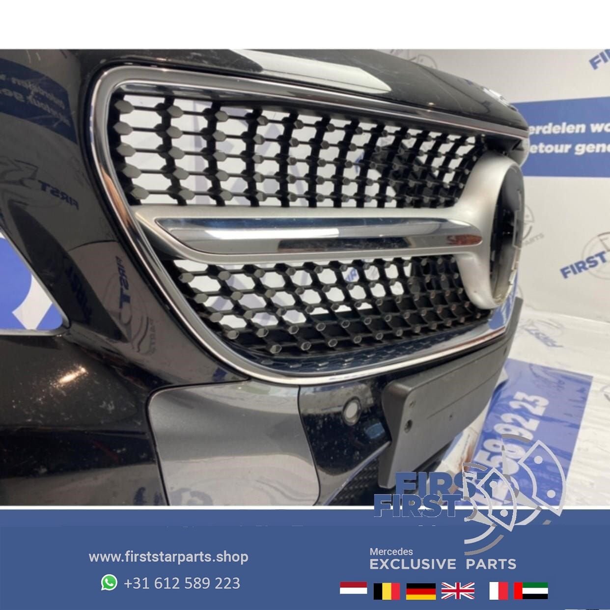 W218 FACELIFT CLS AMG VOORBUMPER COMPLEET + DIAMOND GRIL 201, Gebruikt, -, Voor, Ophalen of Verzenden