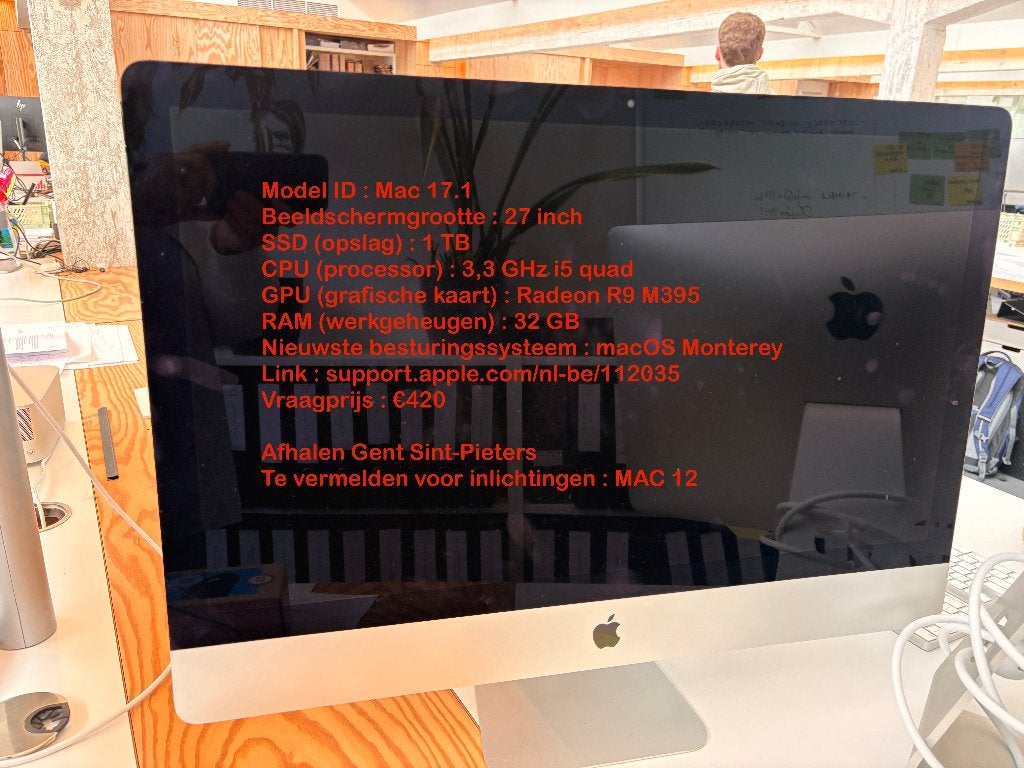 MAC 17.1, Computers en Software, Apple Desktops, Ophalen, Gebruikt, 32 GB, SSD