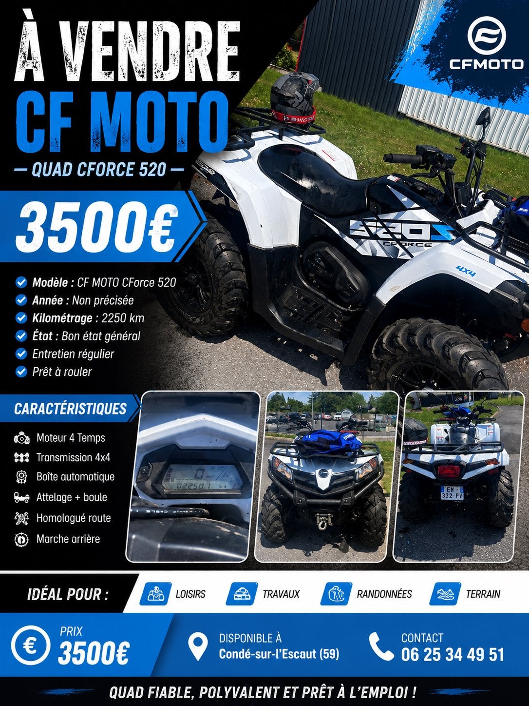 Quad, Enlèvement ou Envoi, Comme neuf