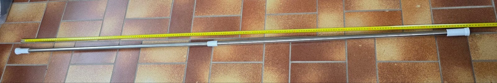 barre de rideau de douche extensible chrome et blanc, Neuf, Chrome, Douche